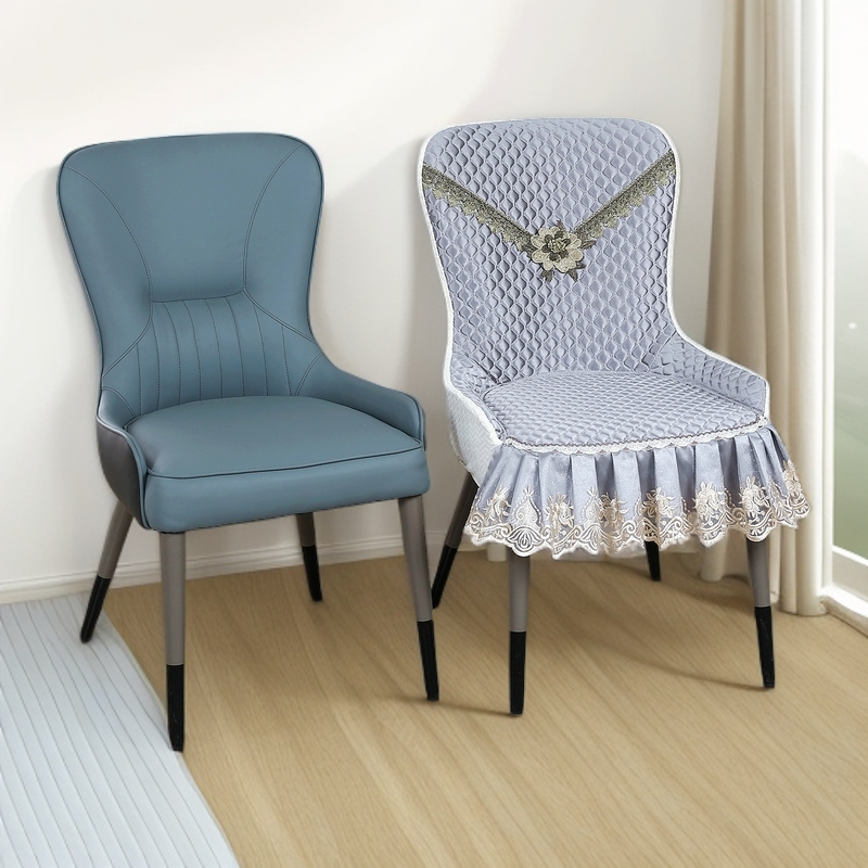 扶手+午休椅子套罩全包凳子家用四季餐椅轻奢靠背防滑弧形椅套