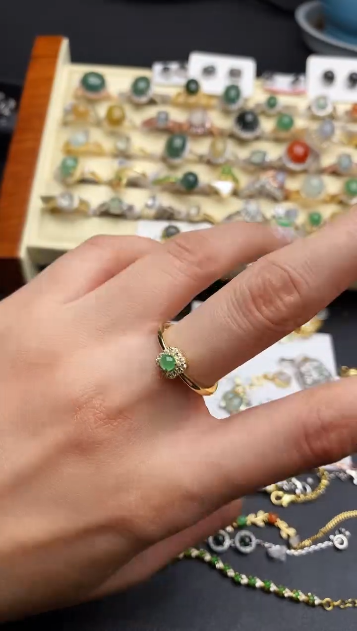 【闪购商品】翡翠戒指银S925镶嵌2222222222+7