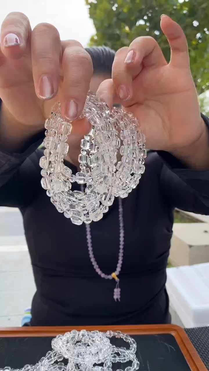未镶嵌珠宝半成品水晶白水晶方糖手串多样性发其一