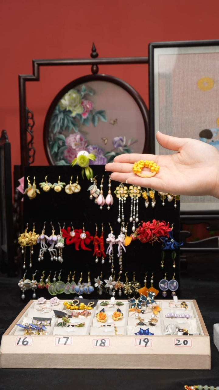 刺绣水*浅非遗手工绒花饰品
