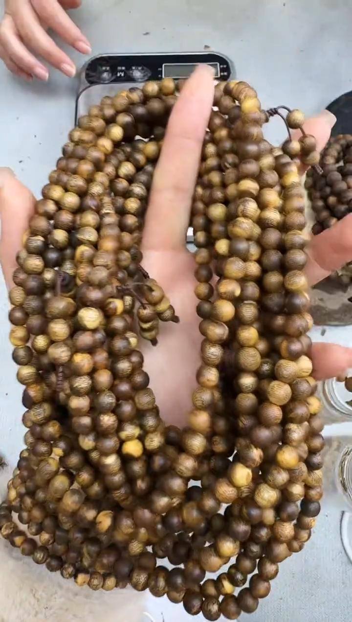 沉香手串0714虎斑棋圆珠多圈多样性发一