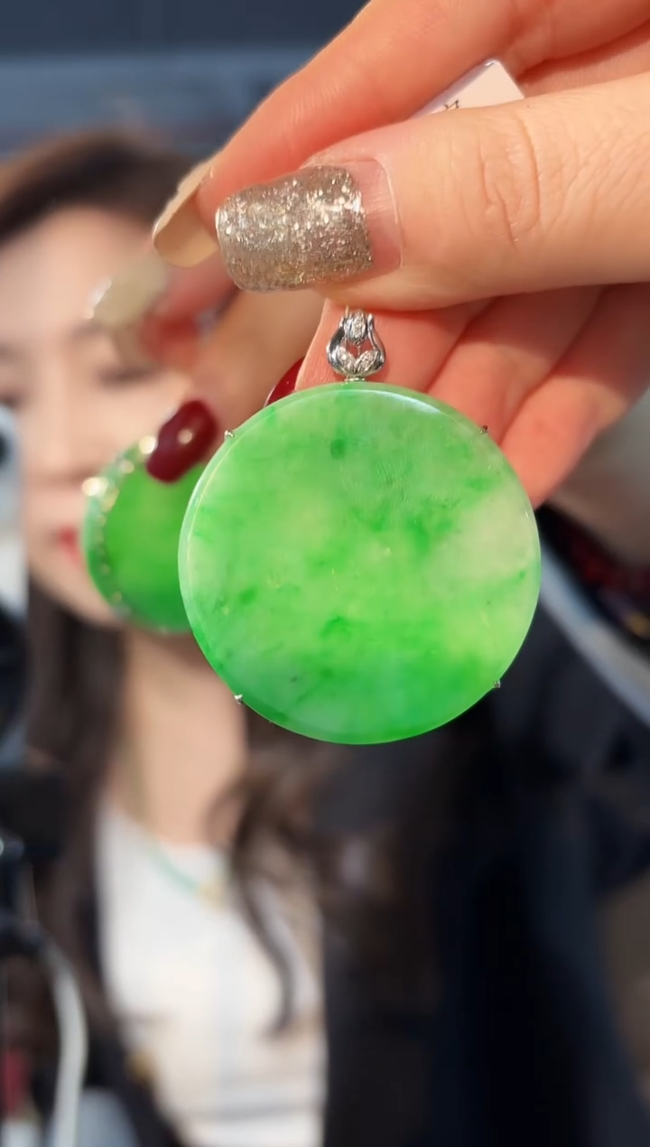 【闪购商品】翡翠颈饰18K金镶嵌缅料A货/支持复检/一件