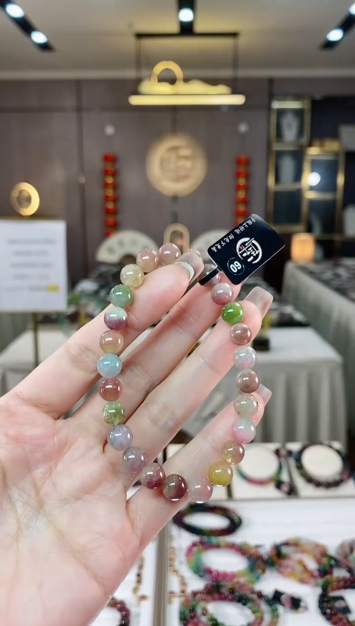 【闪购商品】碧玺西瓜单圈手串未镶嵌一物一证dan