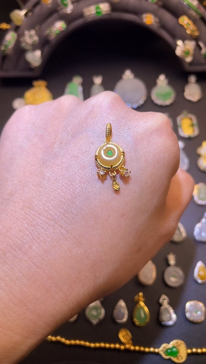 吊坠(不含链)银S925镶嵌翡翠1