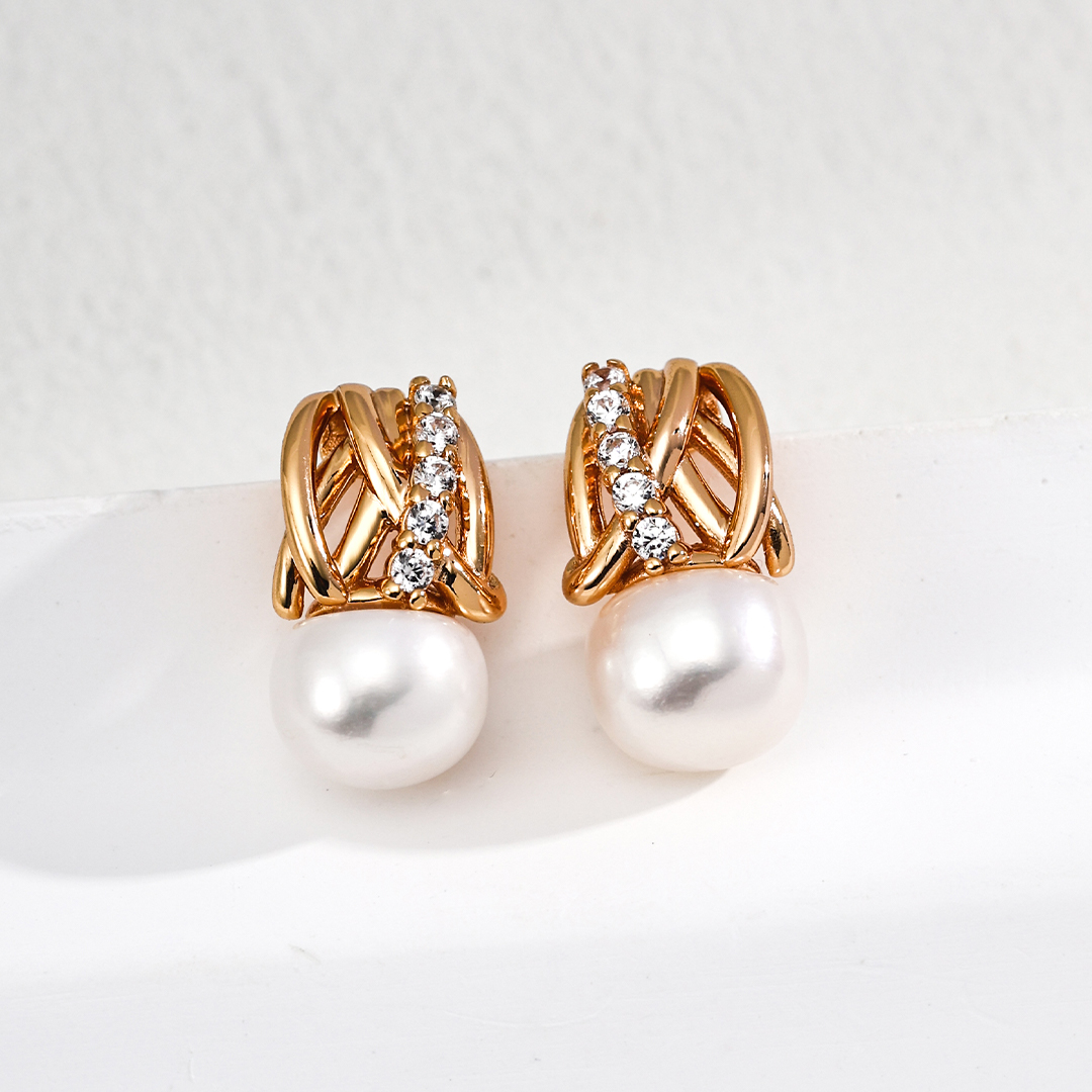 925银耳饰 珍珠耳环复古耳环时尚小众轻奢百搭简约法式耳饰