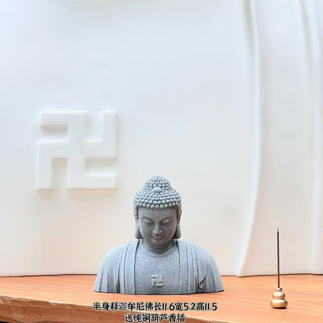 中式工艺品佛像半身佛书房释迦摩尼禅意摆件造景茶室桌面家居摆件