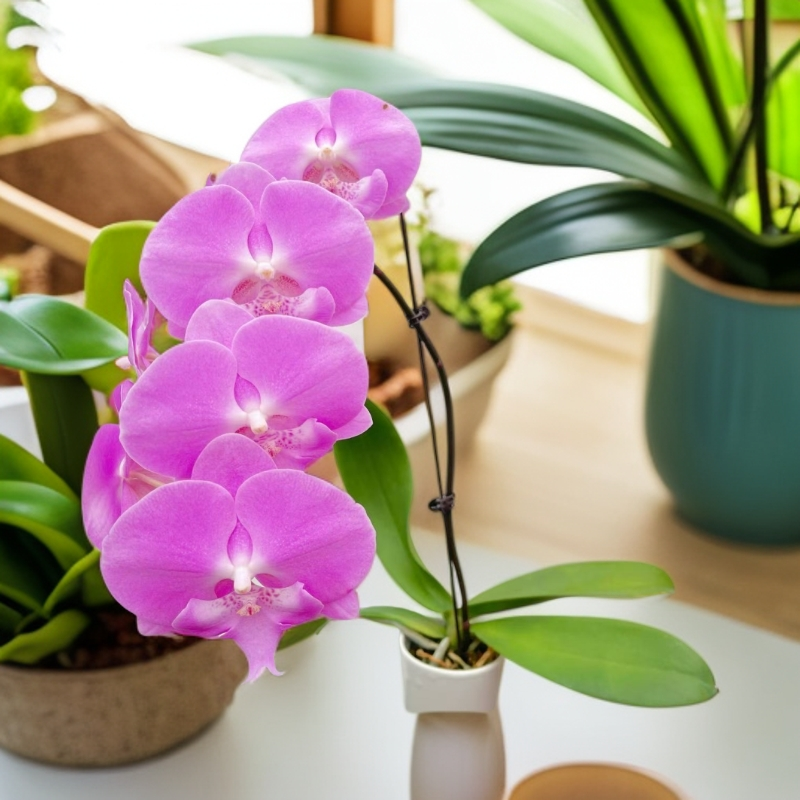 （桃之妖妖）蝴蝶兰带花盆栽室内花卉四季开花好养观花植物