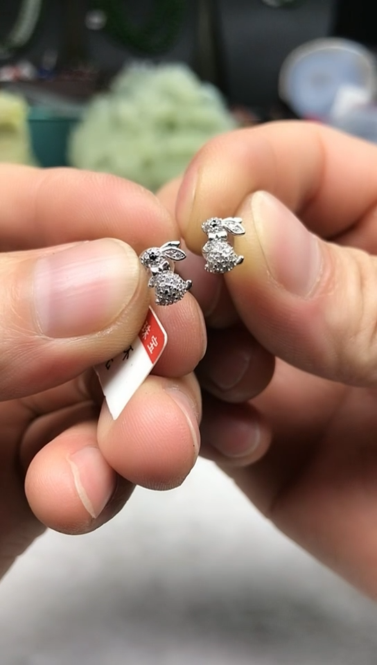 【闪购商品】锆石以实物为准银S925镶嵌兔子