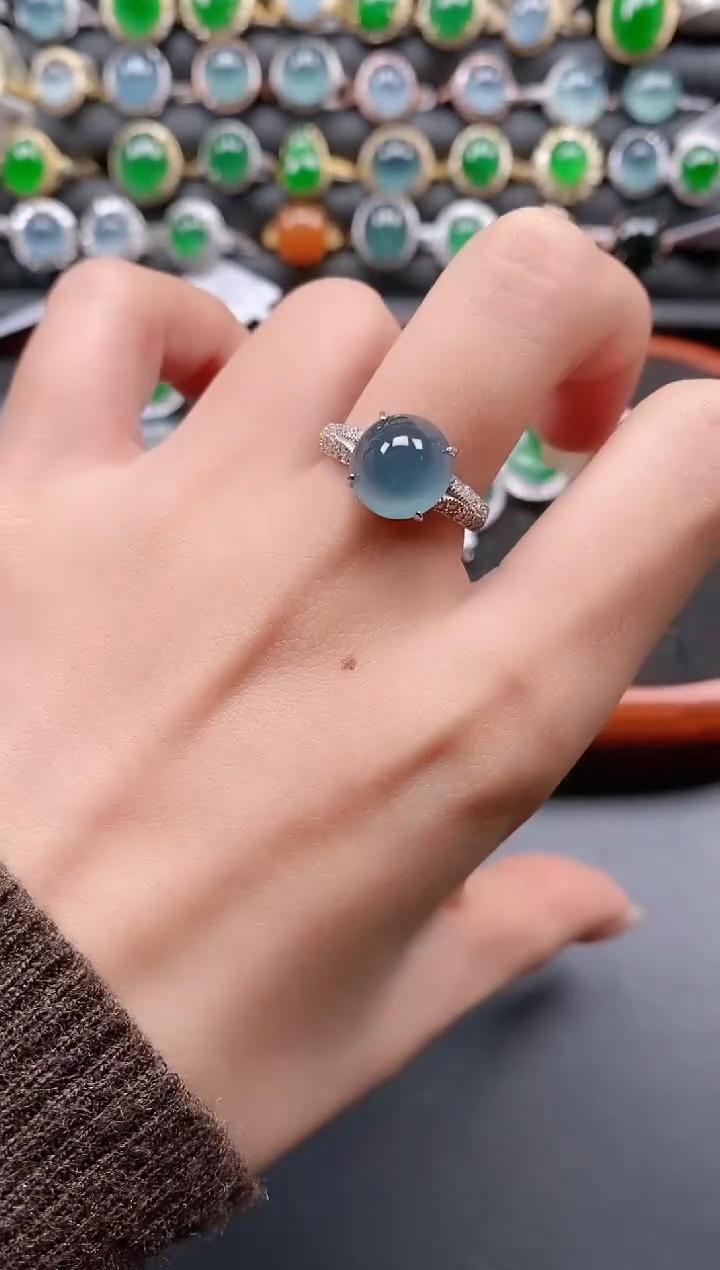 银S925镶嵌戒指翡翠1111