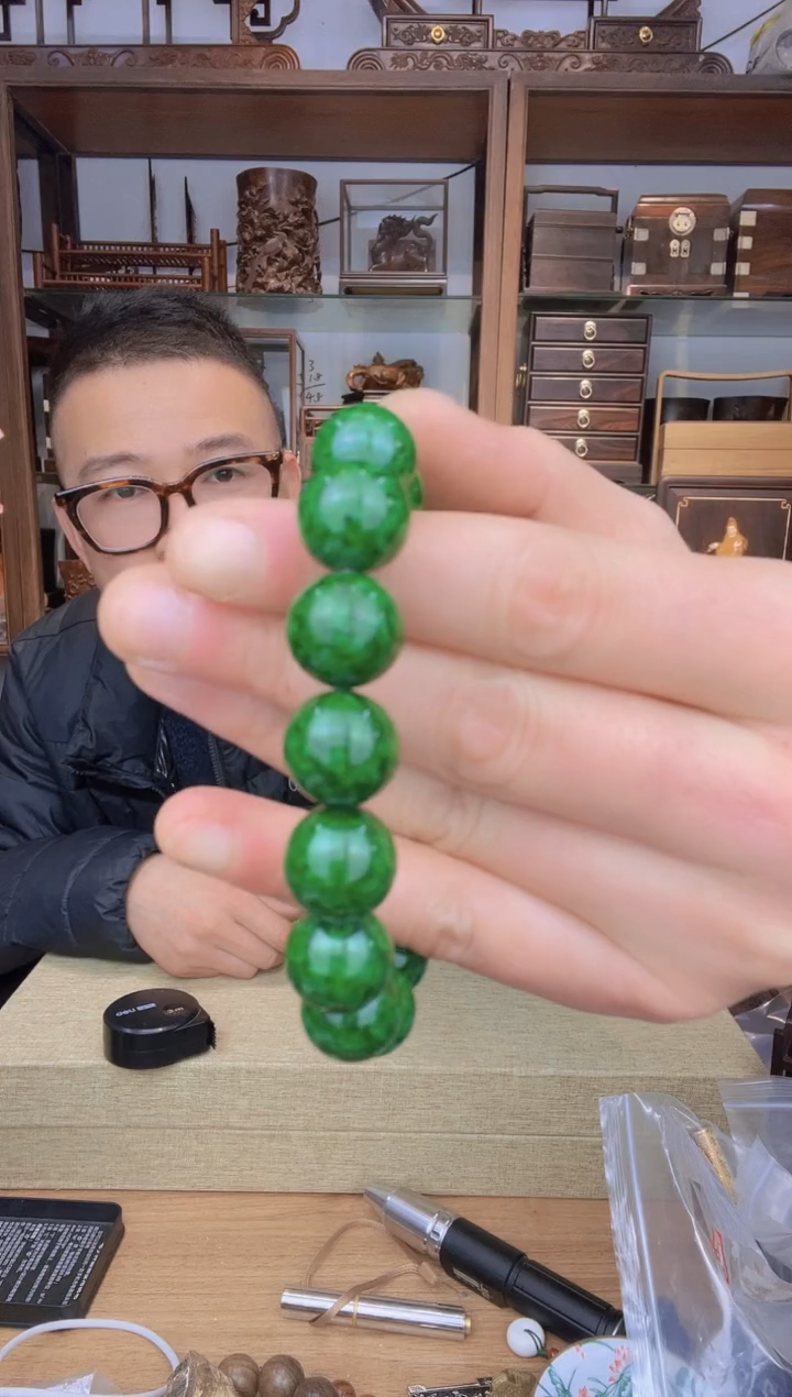 【闪购商品】乌木类书架660海绿1.4圆珠单圈手串
