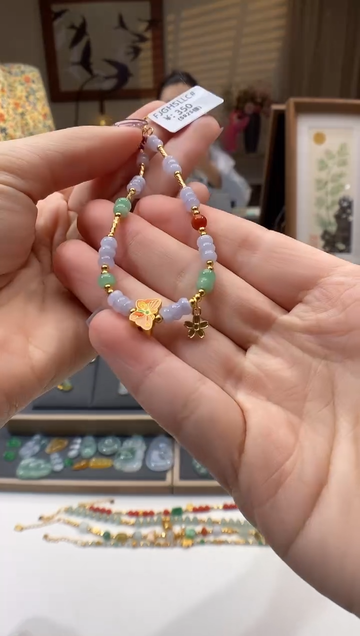 【闪购商品】翡翠手链银S925镶嵌手链