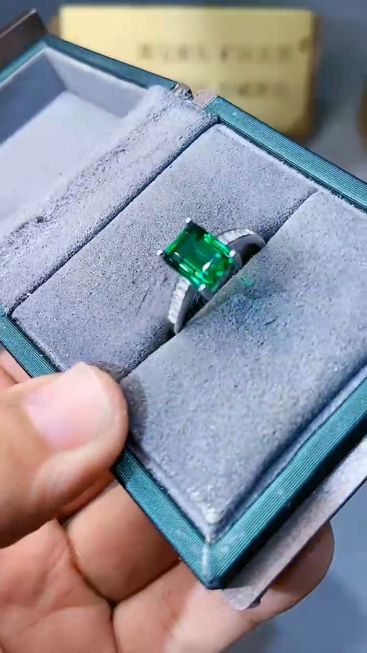 【闪购商品】透辉石戒指银S925镶嵌354