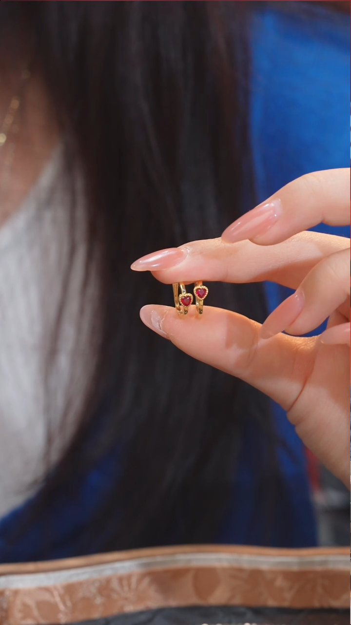 【闪购商品】红宝石耳饰18K金镶嵌（0.25ct）@@U8183