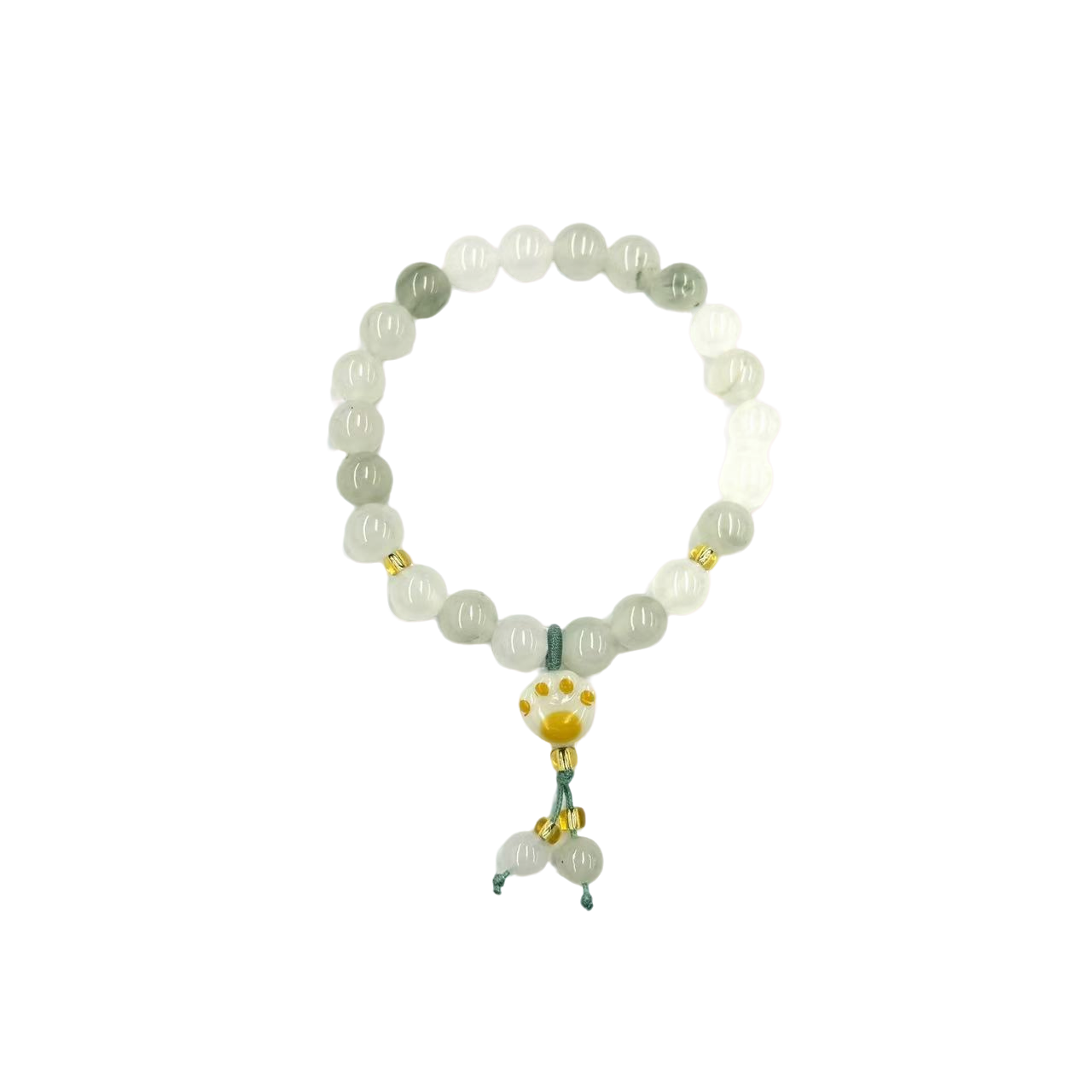 【符老板】s1394-国风气质款天山翠圆珠手串-赠礼盒-石英质玉