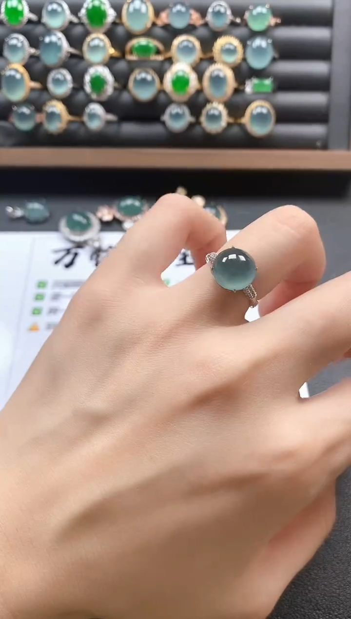 银S925镶嵌戒指翡翠51151