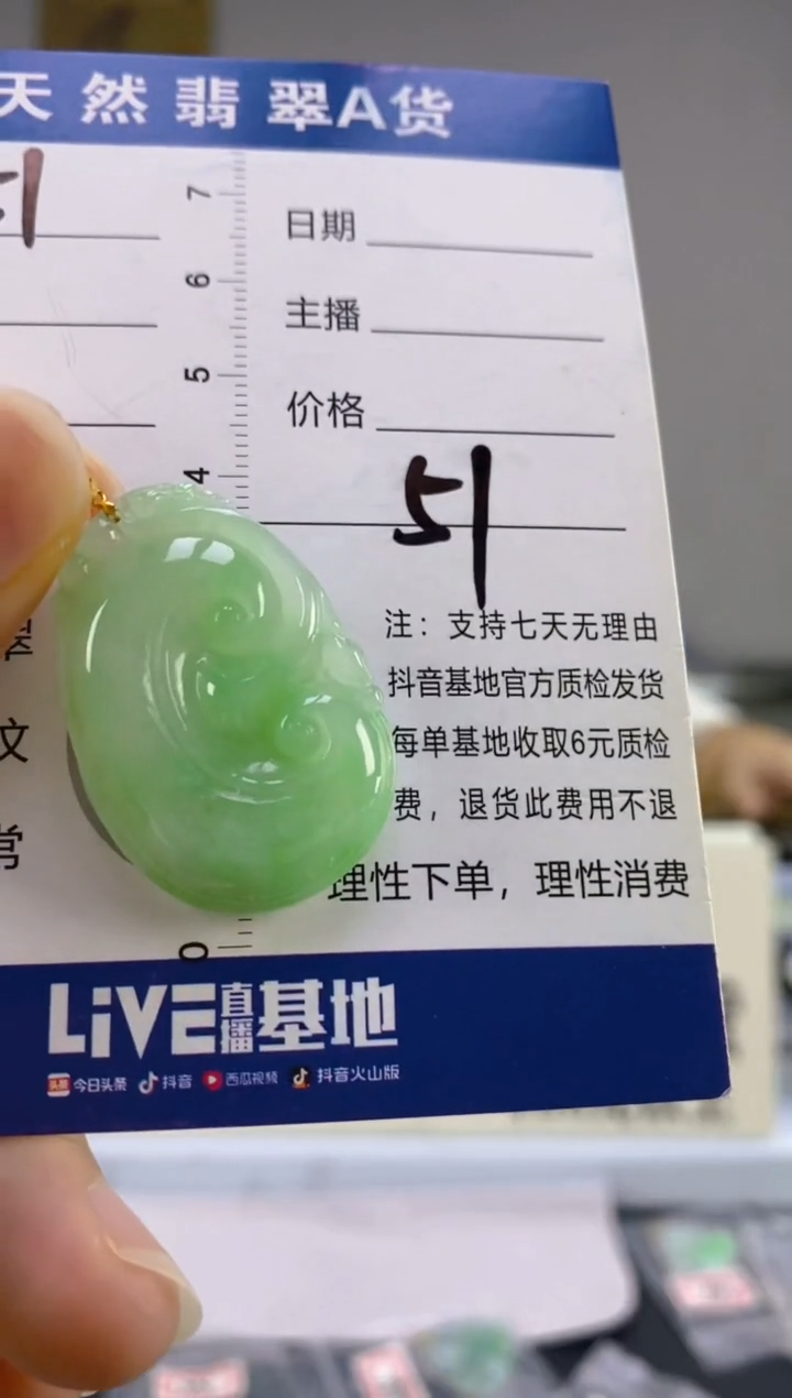 【闪购商品】翡翠颈饰18K金镶嵌天然A货翡翠