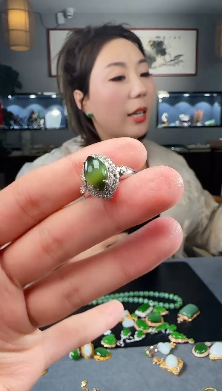 【闪购商品】和田玉戒指银S925镶嵌1