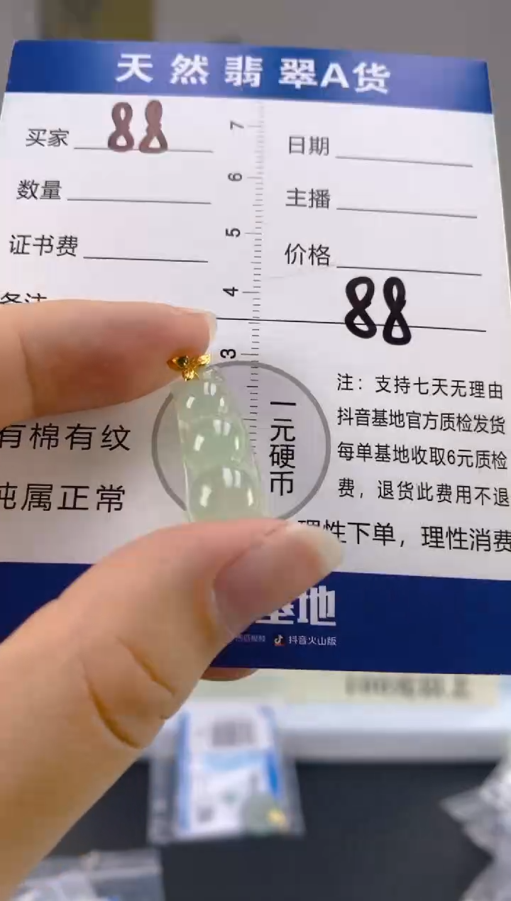 【闪购商品】翡翠颈饰18K金镶嵌天然A货翡翠   88