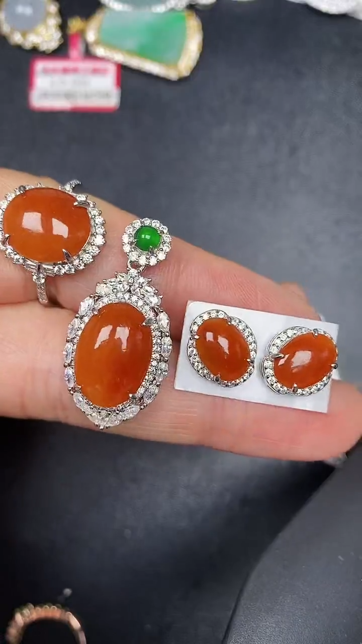 银S925镶嵌戒指翡翠3500