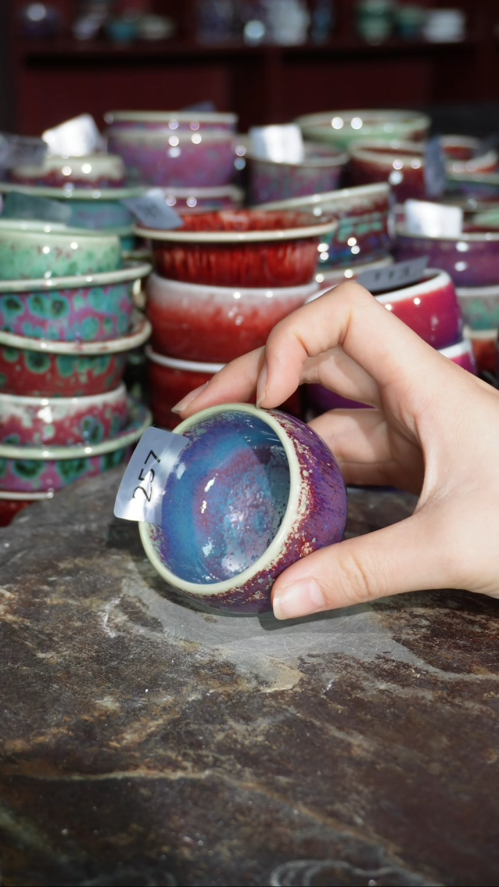 摆件陶精品窑变钧瓷茶器