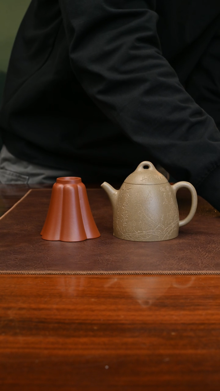 【闪购商品】紫砂茶壶蟹壳青秦权160cc