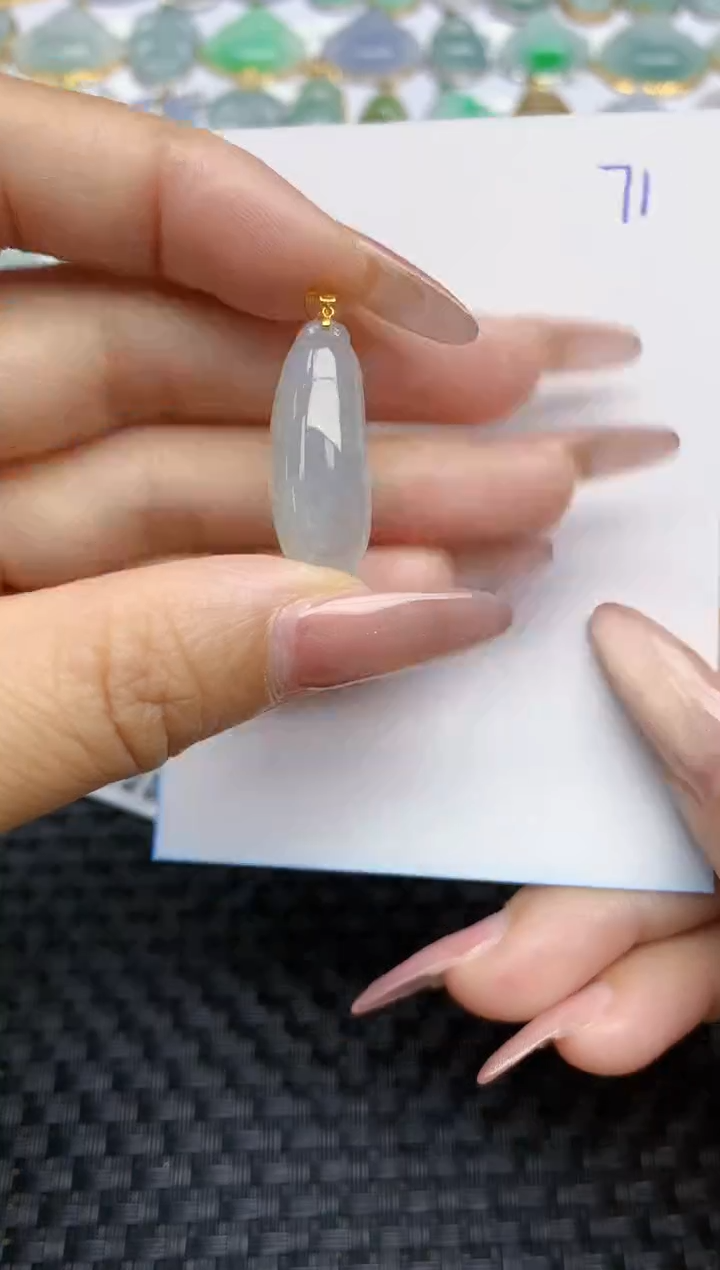 【闪购商品】翡翠颈饰18K金镶嵌天然A货翡翠 71