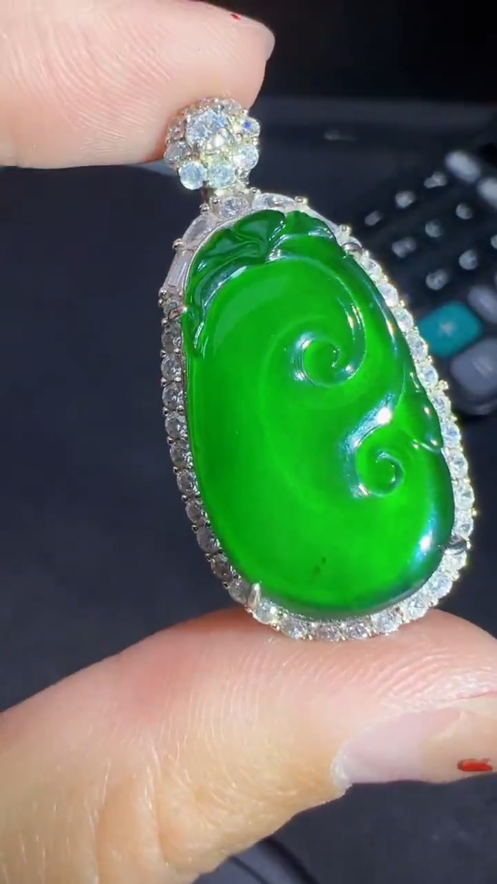 【闪购商品】定制翡翠未镶嵌如意商品多样性发货1