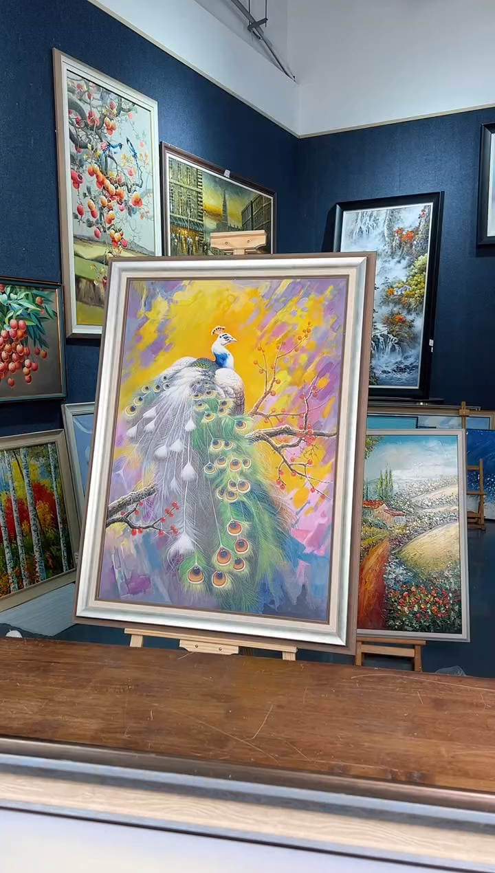 【闪购商品】油画29号 70*100孔雀-手绘油画