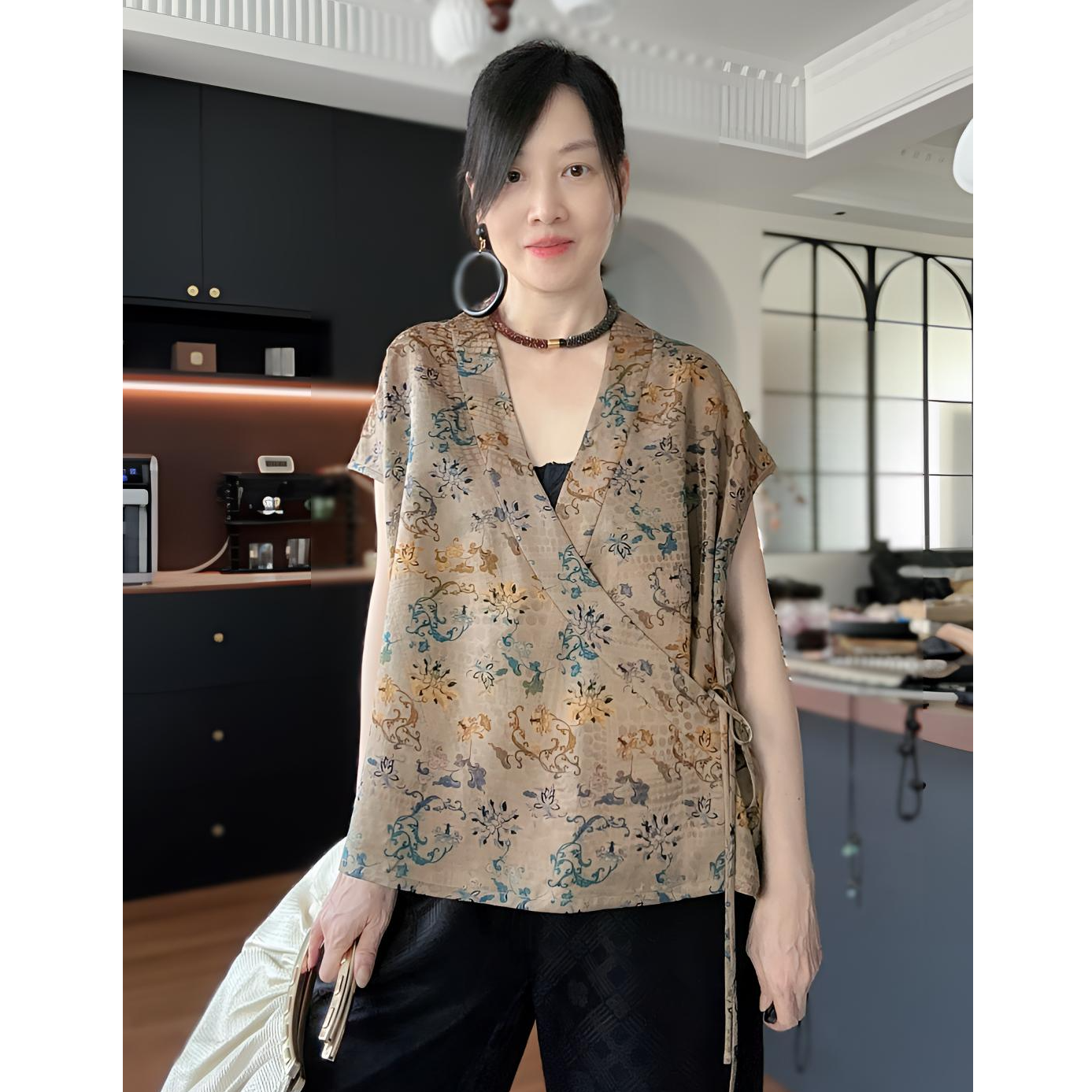 【大苏苏匠心系】25姆米缠枝纹满桑红云纱小茶服透气罗开衫252317-2