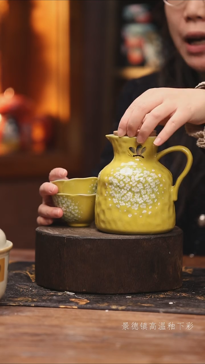 陶瓷景德镇高温釉下手绘陶瓷@L833@