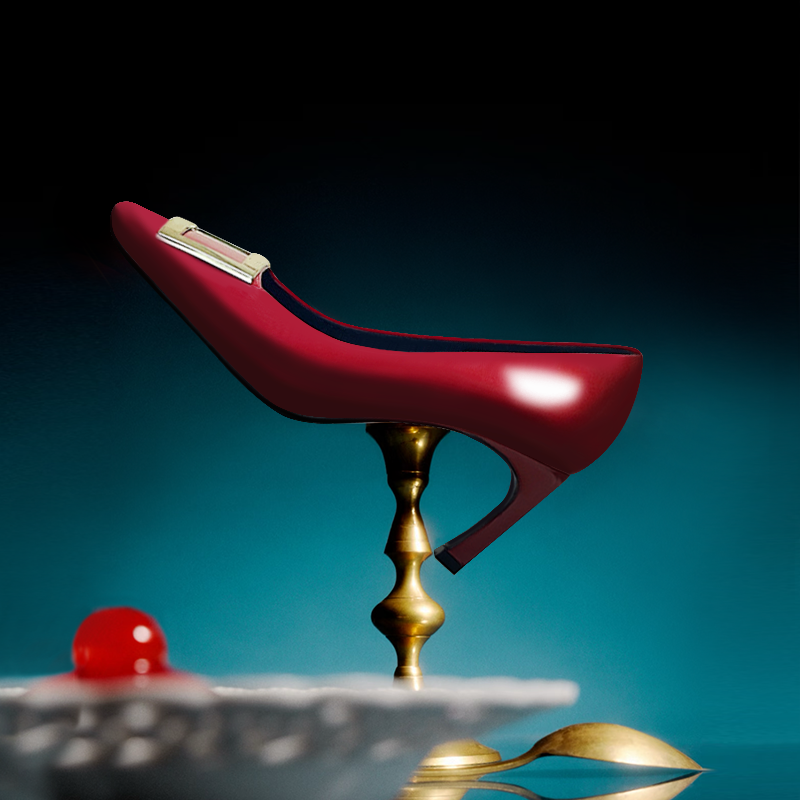 经典方扣粗跟单鞋女2025春季新款女鞋大象灰漆皮百搭高跟鞋方头