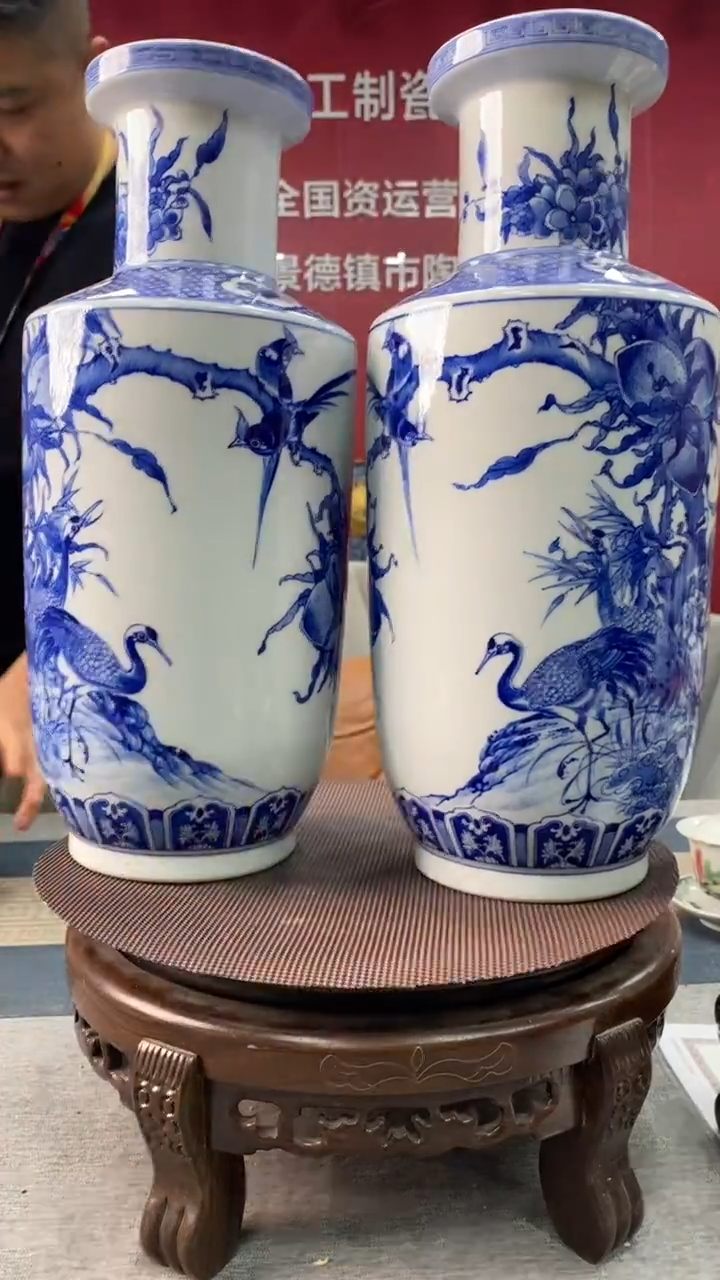 陶瓷b485景德镇瓷器一对