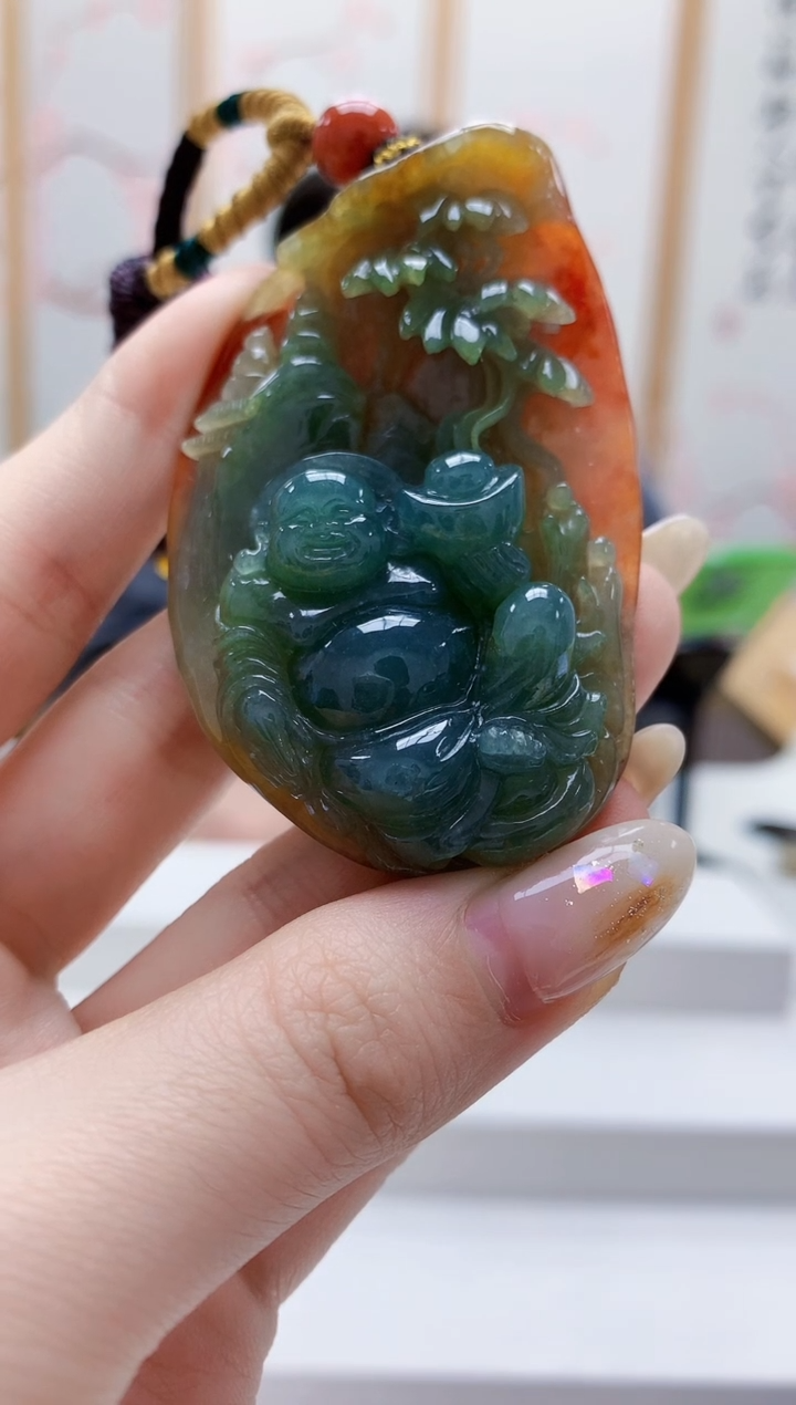 未镶嵌定制翡翠5060jw-毛货挂件