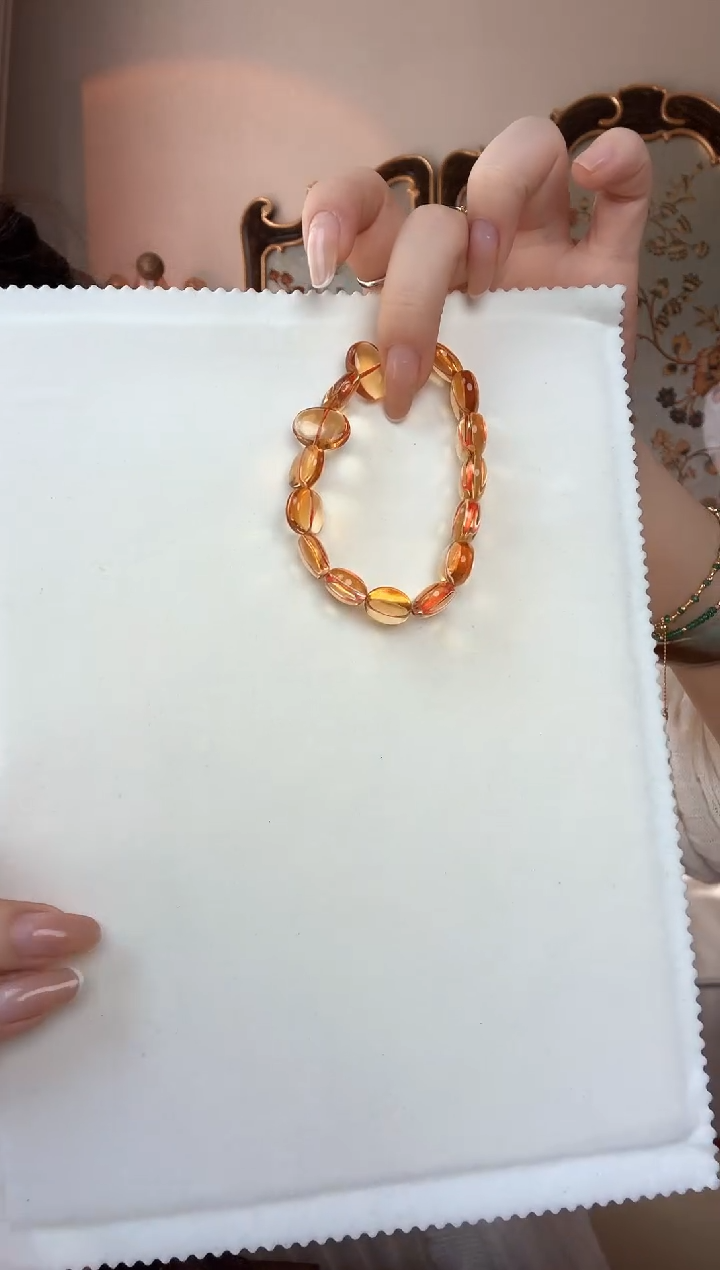 【闪购商品】水晶手链未镶嵌黄水晶蛋面手牌