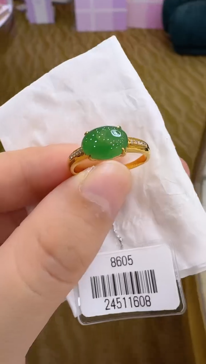 翡翠戒指18K金镶嵌多样性团购发一件