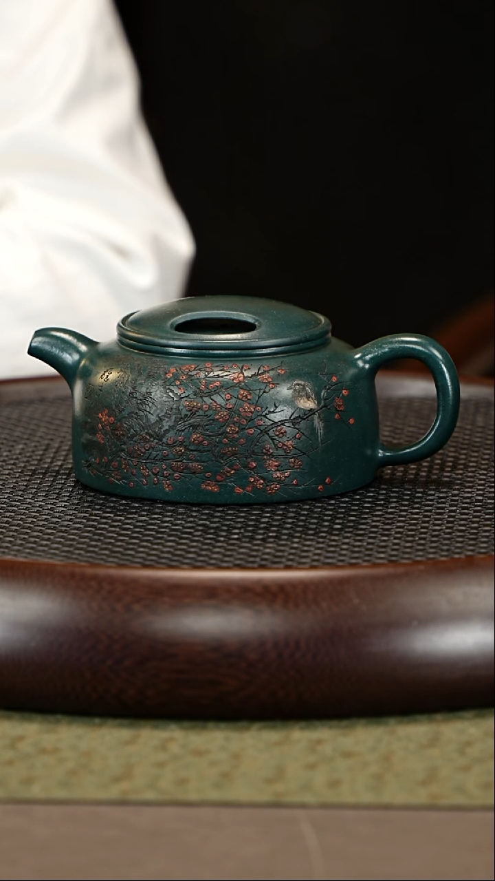 茶壶紫砂38 邵沛华 阳羡宝石蓝 牛盖蓬子 320cc