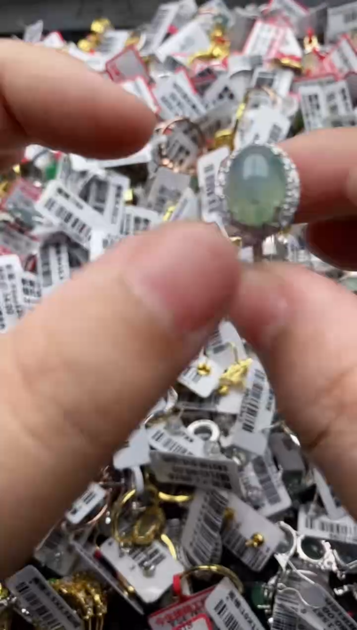 【闪购商品】翡翠戒指银S925镶嵌66666---2