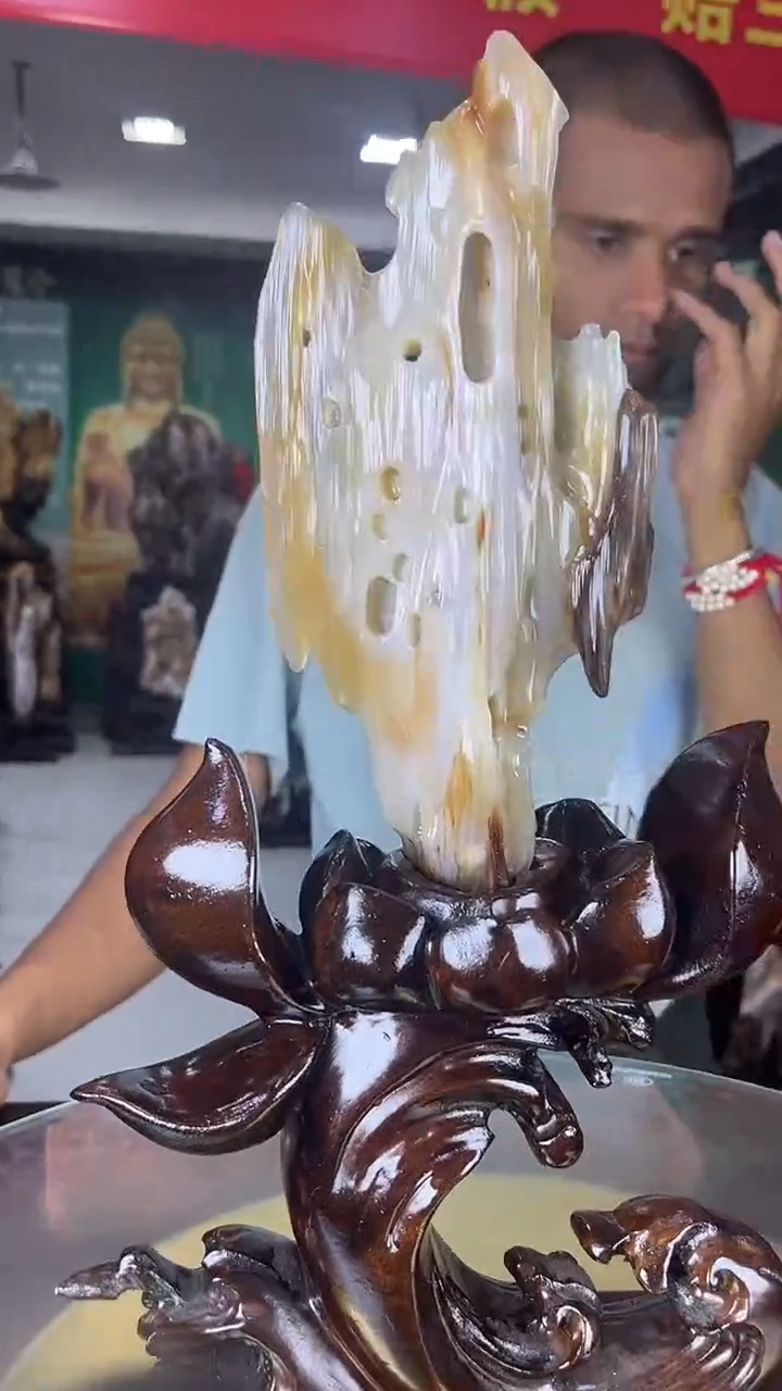 缅甸天然树化玉摆件