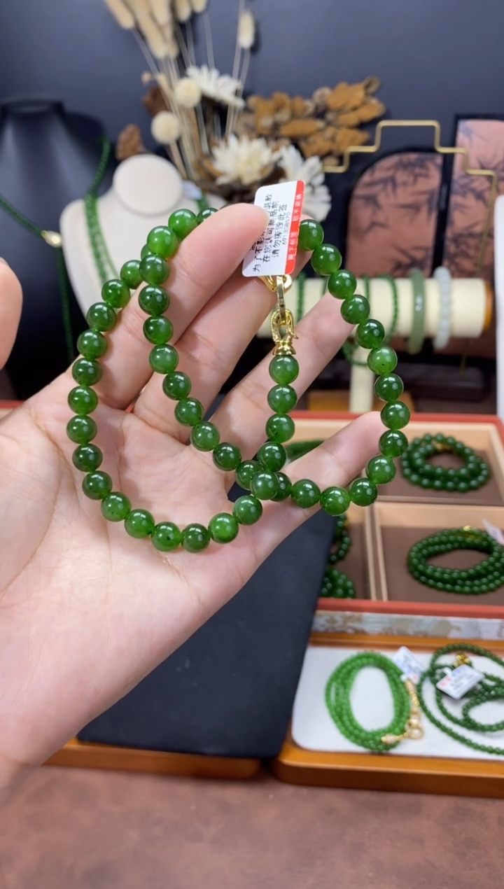 【闪购商品】和田玉（碧玉）颈饰未镶嵌8微矿锁骨链