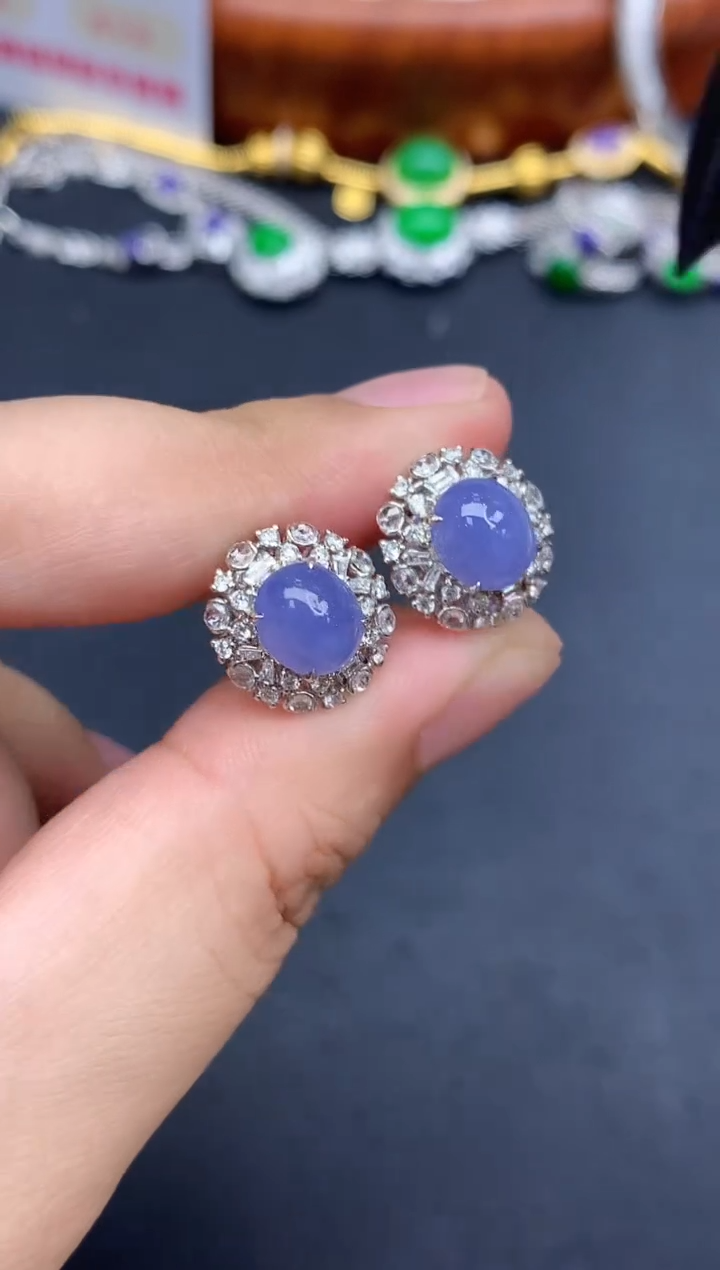 18K金镶嵌翡翠耳饰635-中国好珍宝