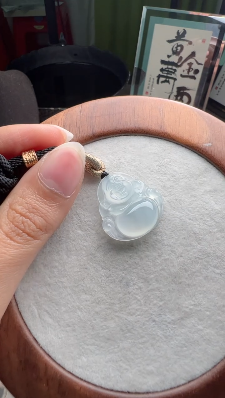 未镶嵌定制翡翠麻*白冰佛公