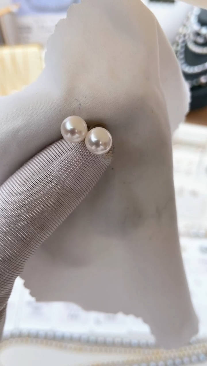【闪购商品】海水珍珠耳饰18K金镶嵌特选福利6-7mm不退不换