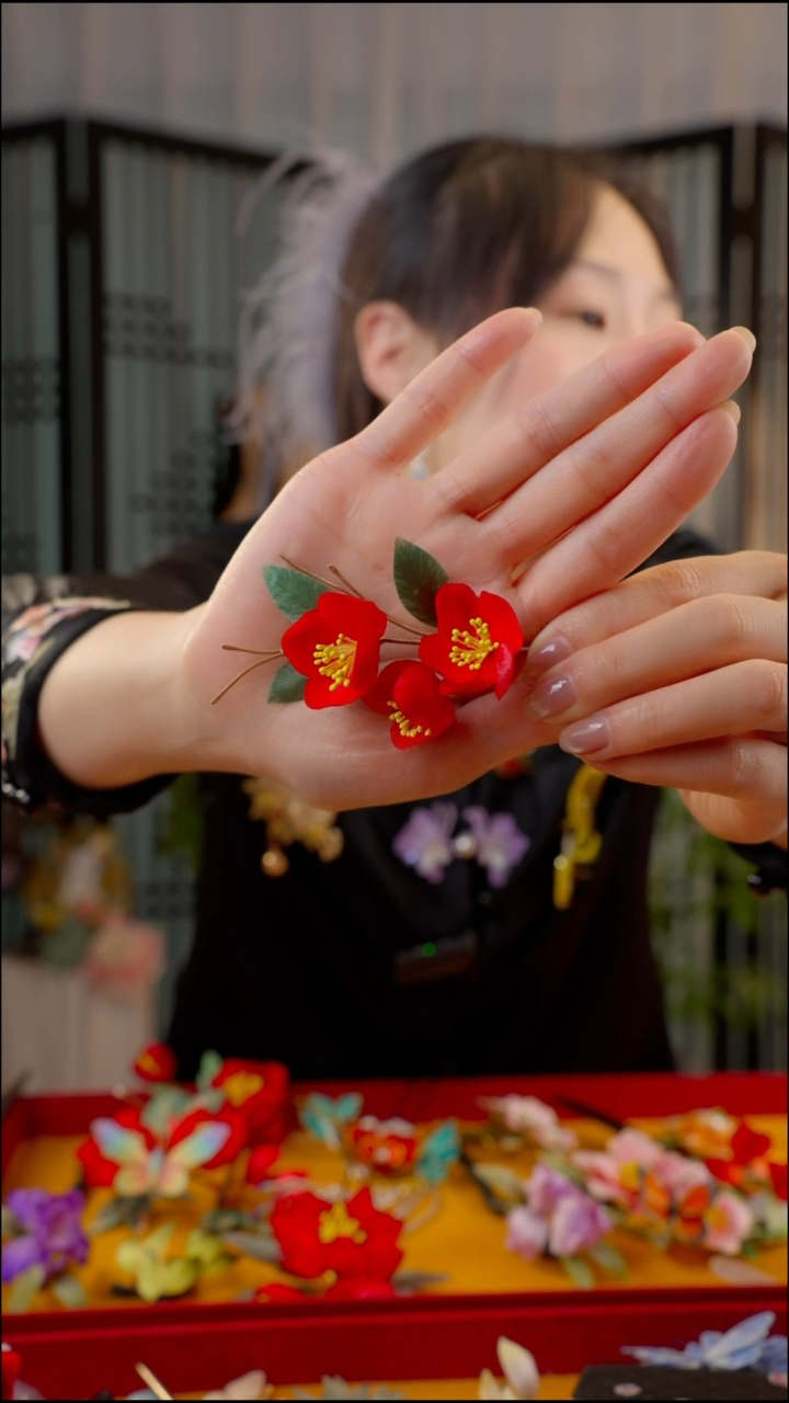 刺绣非遗苏绣绒花