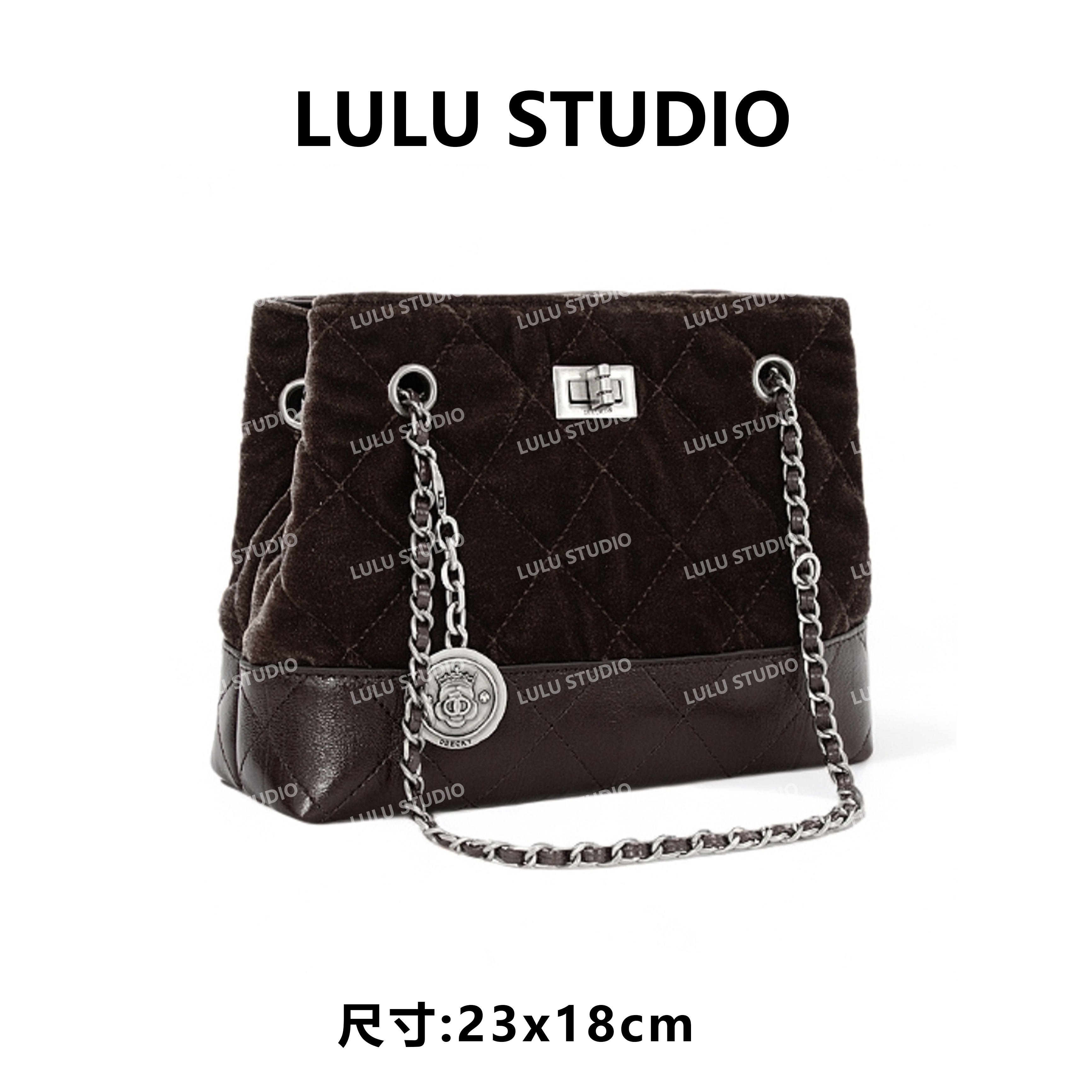 【LULU】ZT-D8088-金咖RAIN.CUN气质时尚百搭简约斜跨轻奢女包