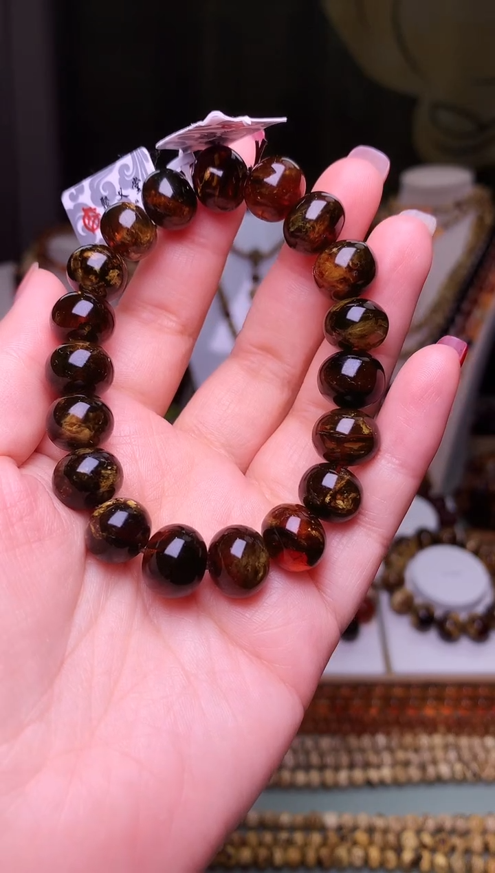 【闪购商品】琥珀裸石未镶嵌抚顺琥珀血底花蜡12+