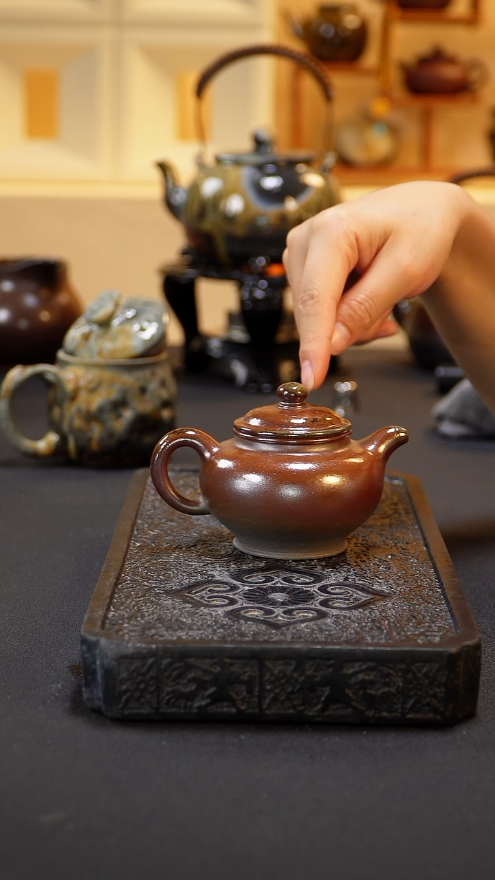 茶壶紫砂纯自然柴烧