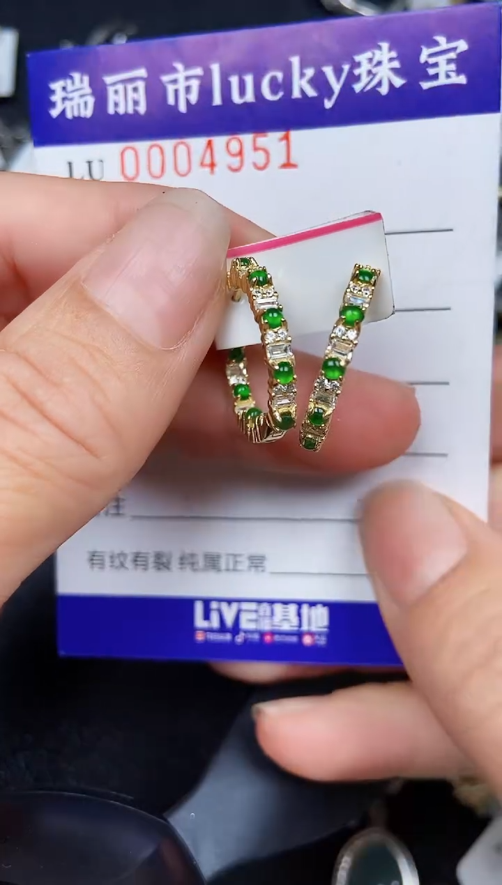 翡翠银S925镶嵌颈饰4951