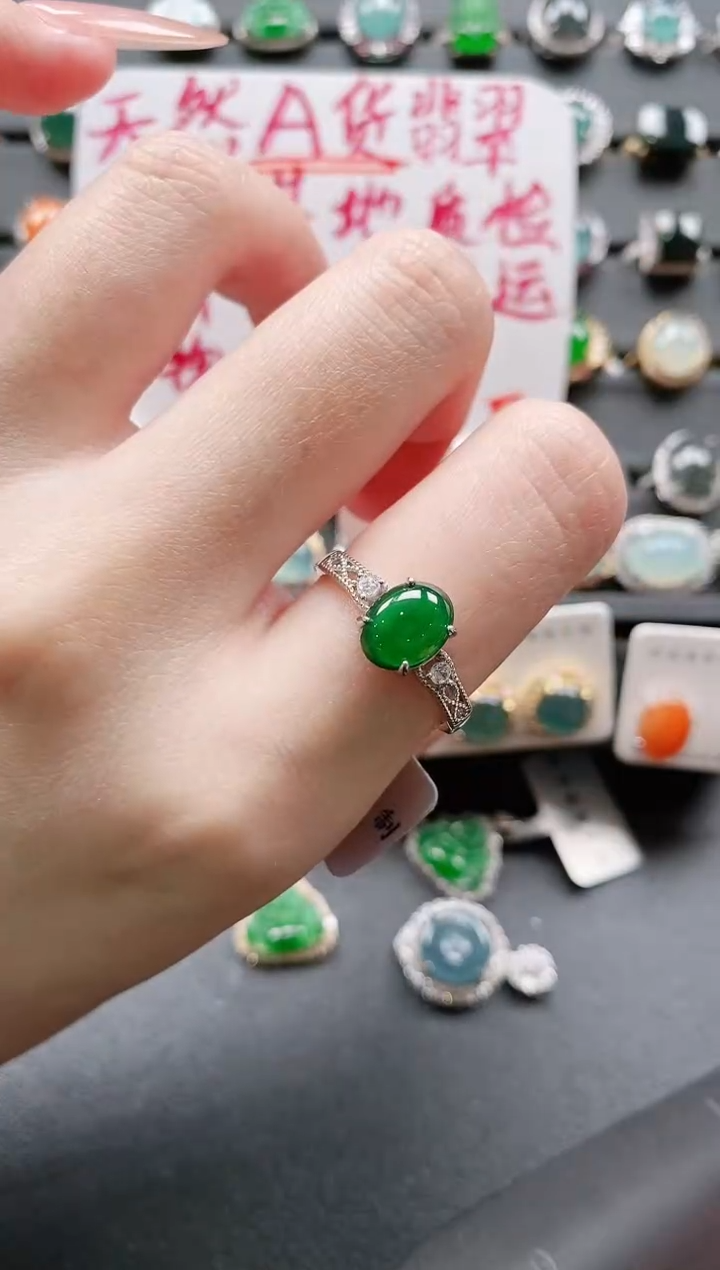 【闪购商品】翡翠戒指银S925镶嵌11111111