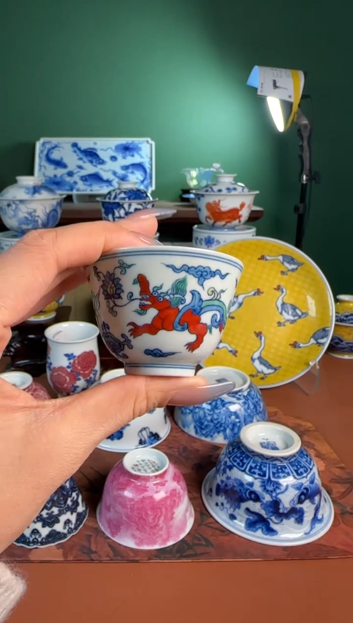 【闪购商品】杯福利 斗彩 赤龙 铃铛杯 