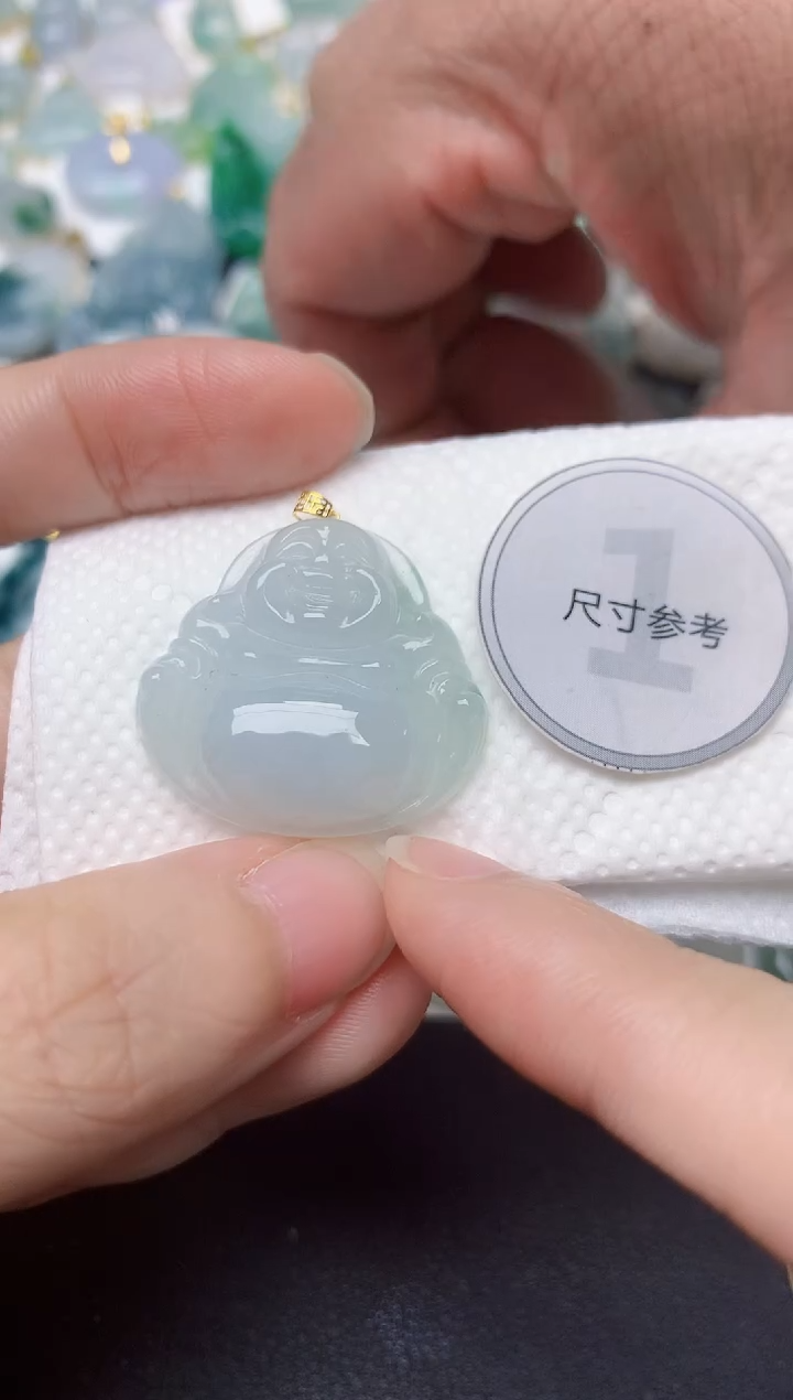 颈饰18K金镶嵌翡翠天然缅甸A货翡翠